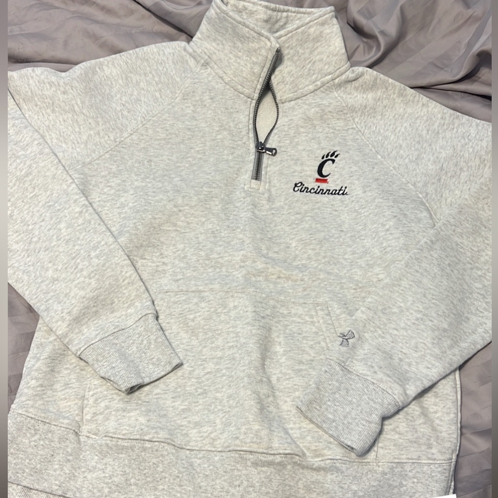 Grey Under Armour University of Cincinnati Quarter Zip Womens